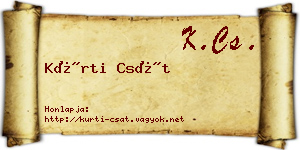 Kürti Csát névjegykártya